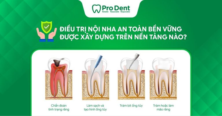 Điều trị nội nha an toàn bền vững được xây dựng trên nền tảng nào?