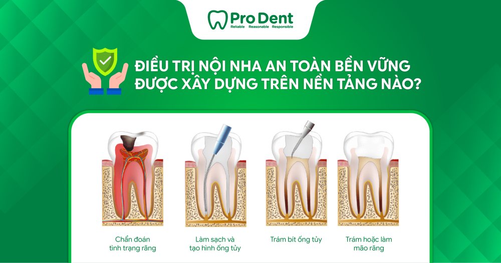 Điều trị nội nha an toàn bền vững được xây dựng trên nền tảng nào?