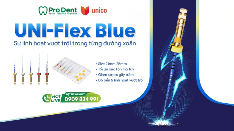 Uni-Flex Blue – Trâm tạo hình ống tủy linh hoạt